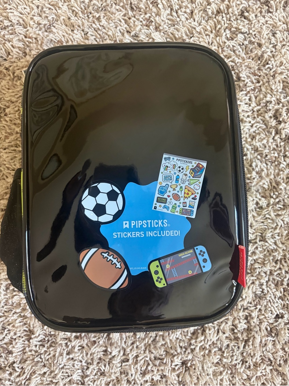 Pipsticks x Fit & Fresh Customizable Kids Lunch Bag – Black/Neon design NWT